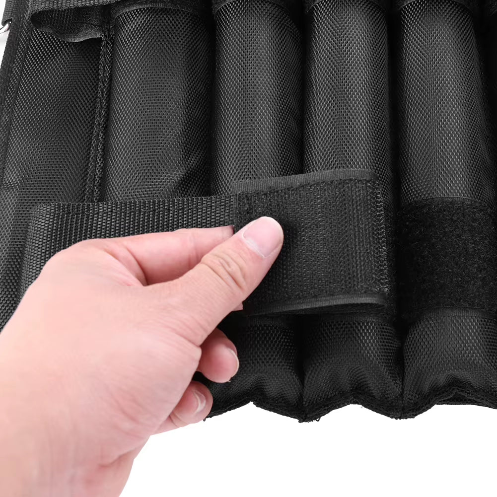 Durable Weighted Vest 20/50Kg Adjustable Weight Training Suit Exercise Waistcoat Empty Bag Fitness Running Vest Jacket
