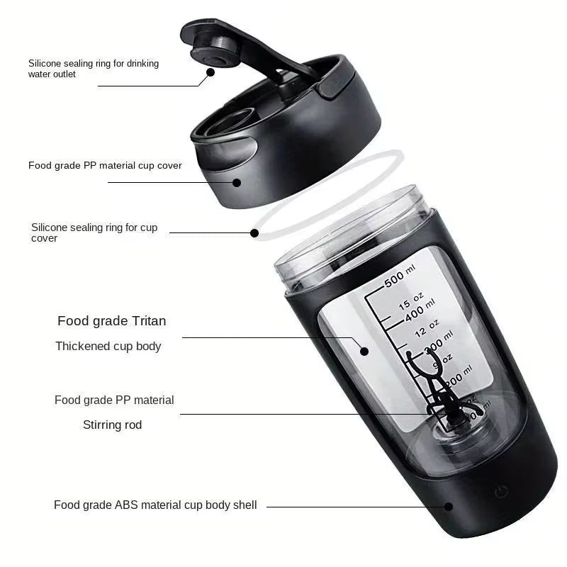 Electric Protein Powder Blender Cup Portable Automatic Type C Rechargeable Shaker Milkshake Sports Accompanying Fitness Blender