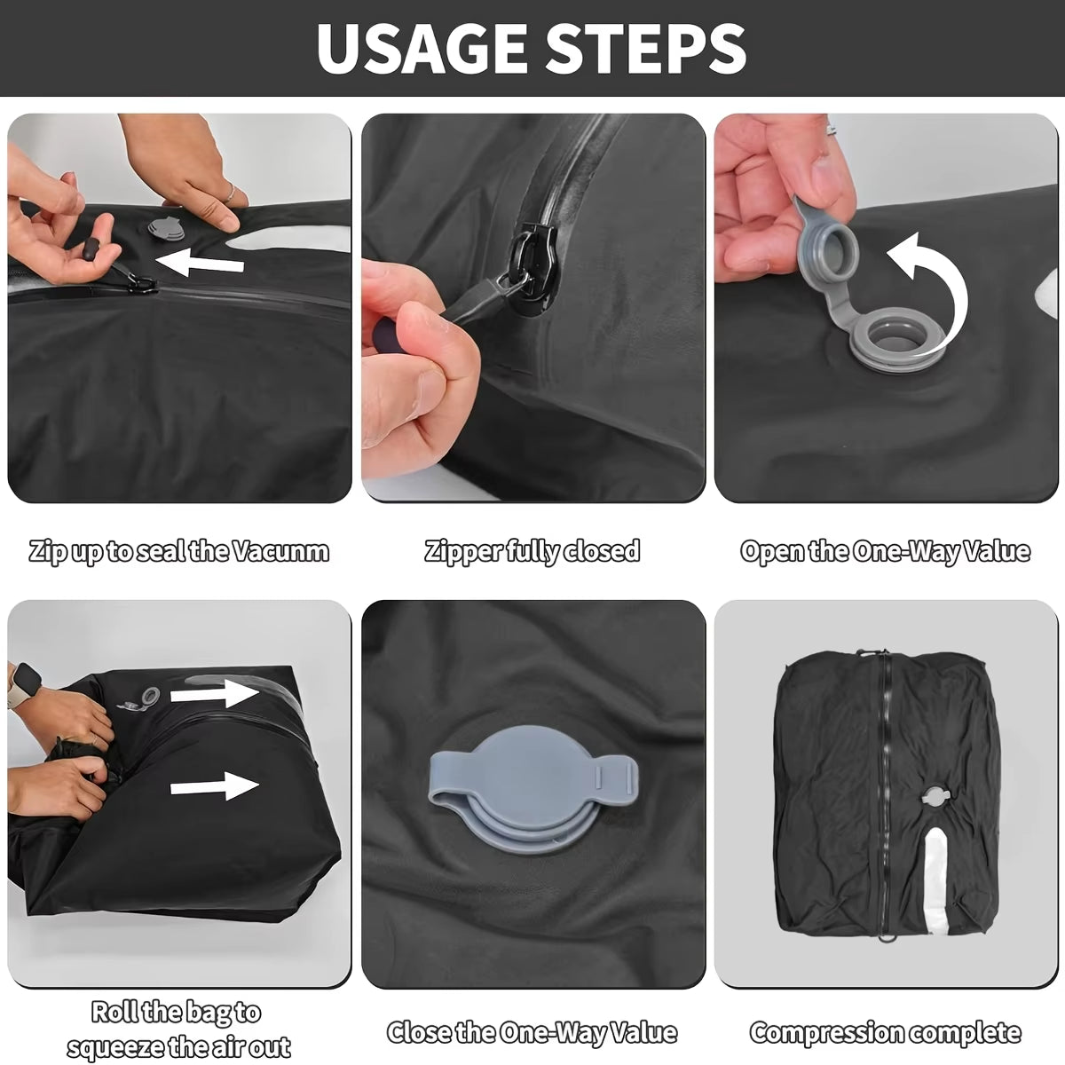 Travel Vacuum Sealed Bag, Professional Luggage Vacuum Compression Bag, Reusable Vacuum Bag, save 60% Space
