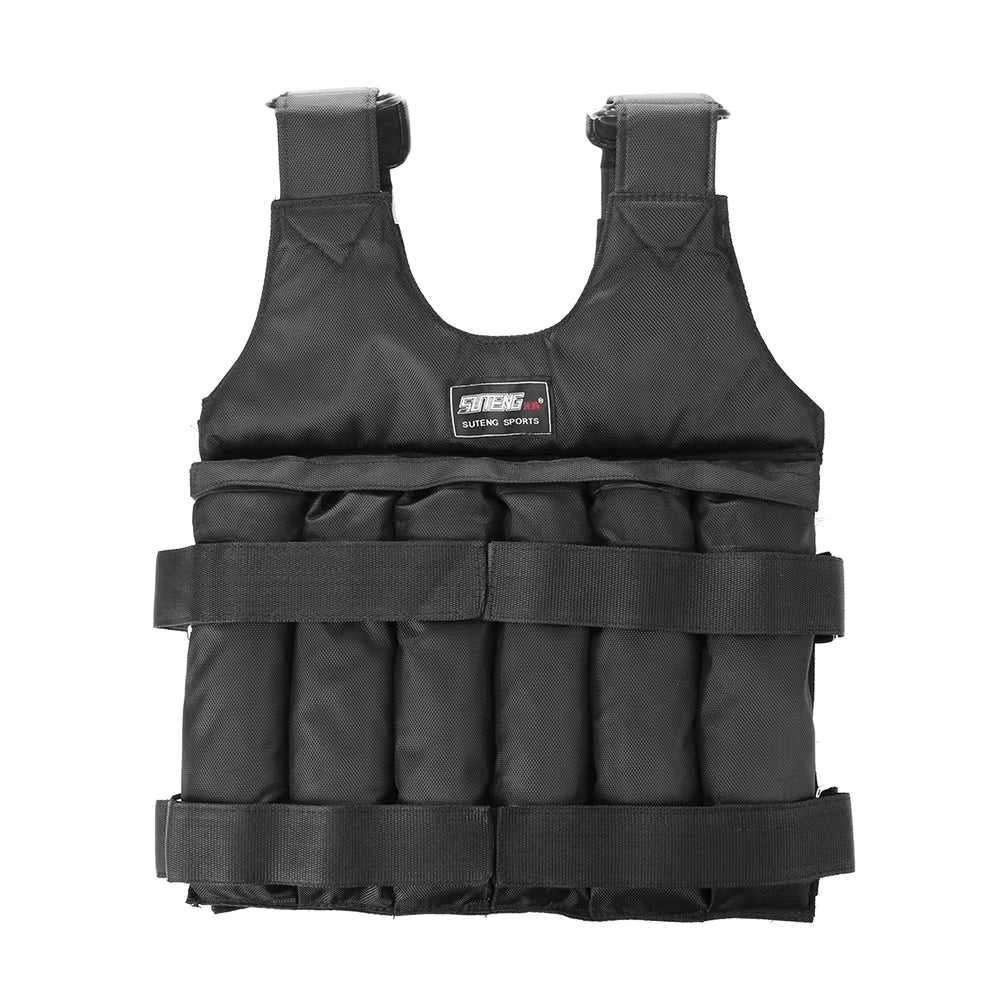 Durable Weighted Vest 20/50Kg Adjustable Weight Training Suit Exercise Waistcoat Empty Bag Fitness Running Vest Jacket