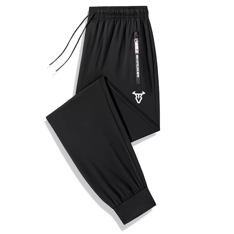 Bull Print Stretchy Quick Dry Pants Trousers for Men Spring Fall Hiking Fishing Running Workout Sweatpants with Zipper Pockets