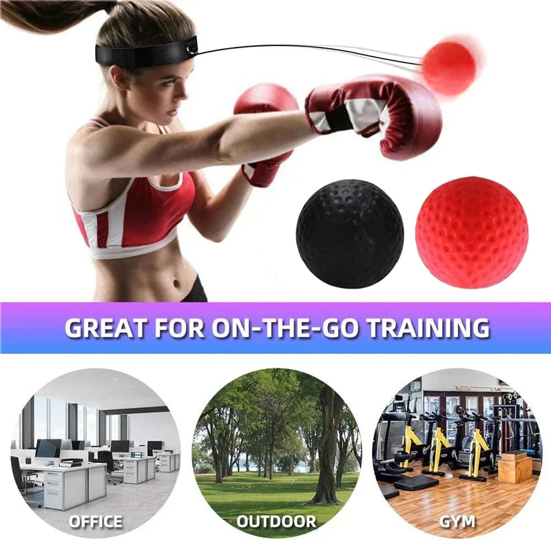 Boxing Reflex Ball Multiple Difficulty Levels Boxing Ball with Headband Perfect for Reaction Agility Punching Speed Fight Skill
