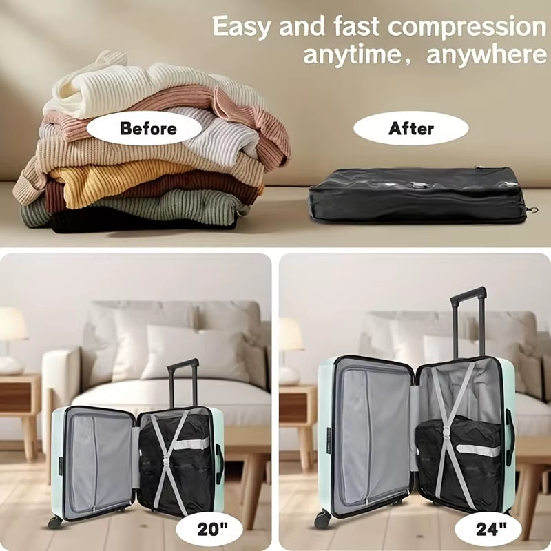 Travel Vacuum Sealed Bag, Professional Luggage Vacuum Compression Bag, Reusable Vacuum Bag, save 60% Space
