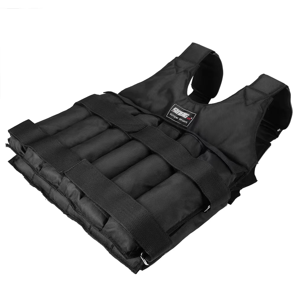 Durable Weighted Vest 20/50Kg Adjustable Weight Training Suit Exercise Waistcoat Empty Bag Fitness Running Vest Jacket