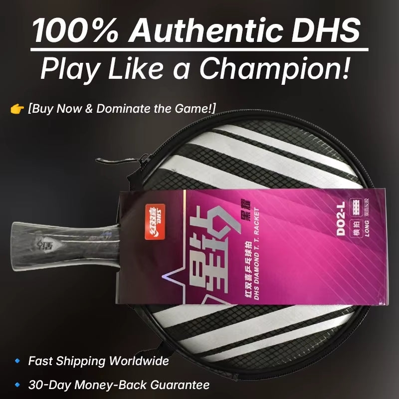 DIAMOND Black 7-Ply Table Tennis Racket with Hurricane 3 Rubbers - Professional Ping Pong Paddle Bat for Spin & Speed